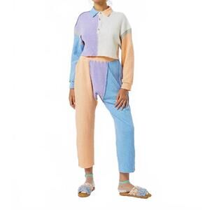 NEW ATELIER DELPHINE patchwork rugby shirt in beach and sun